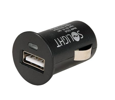 Solight USB nabíjecí adaptér do auta, 1x USB, max. 2100 mA, 12 - 24V DC, černý