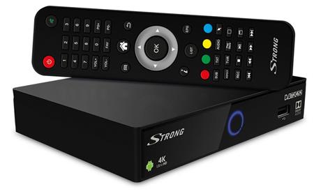 Strong SRT2402 UHD android box, T2 H265/C/S2 FTA tuner, OS 7.1