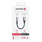 Swissten audio adaptér textile Lightning (samec) 3,5mm aux 0,15m černý