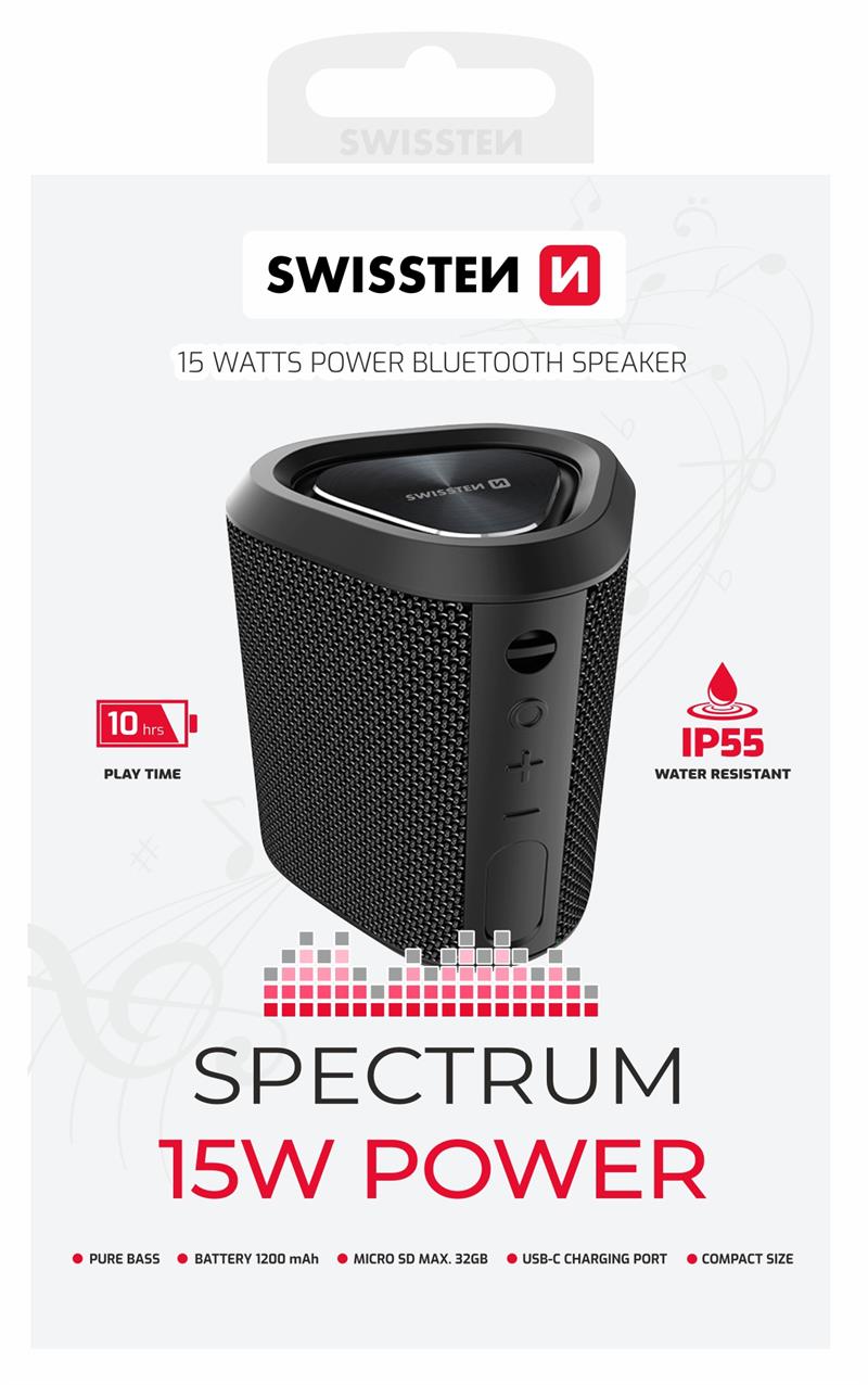 Swissten bluetooth reproduktor Spectrum 15 W černý