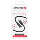 Swissten datový kabel soft silicone USB-A / lightning 0,4 m černý