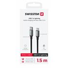 Swissten Datový kabel textile II USB-C Lightning 1,5 m černý