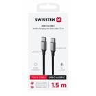 Swissten Datový kabel textile II USB-C USB-C 1,5 m černý