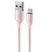 Swissten Datový kabel textile II USB Lightning 1,5 m růžový