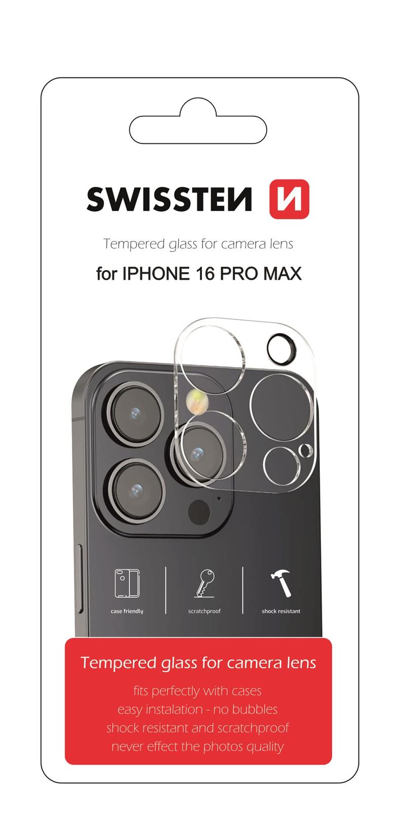 Swissten ochranné sklo na čočky fotoaparátu pro Apple iPhone 16 pro MAX