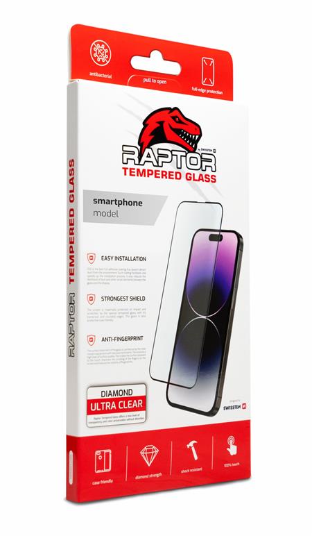 Swissten Raptor 3D temperované sklo pro Samsung g996 Galaxy s21 plus černé s funkční čtečkou otisku prstů