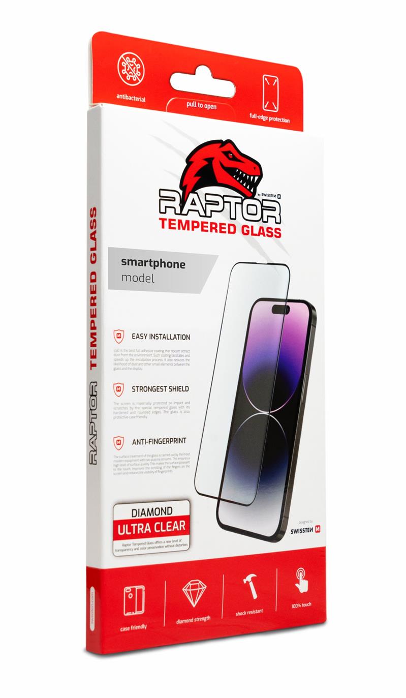 Swissten Raptor Diamond ultra clear 3D temperované sklo pro Apple iPhone 16 černé