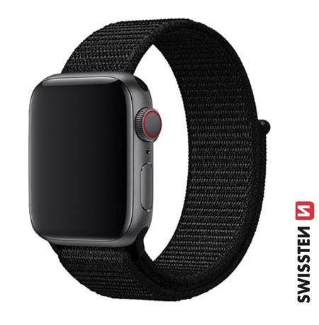 Swissten řemínek pro Apple Watch nylonový 38 40 41 mm černý