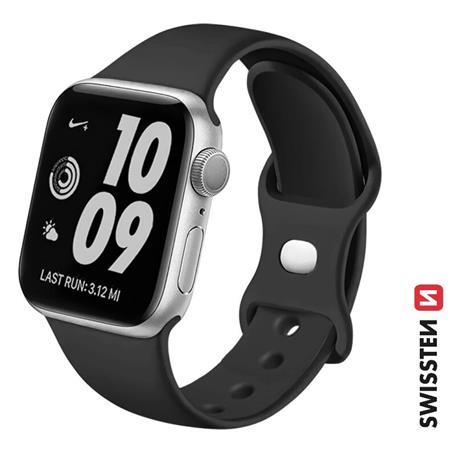 Swissten řemínek pro Apple Watch silikonový 38-40 mm černý