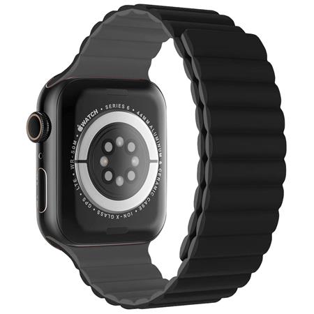 Swissten řemínek pro Apple Watch silikonový - Magnetic 42 44 45 49 mm černo šedý