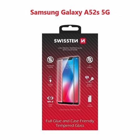 Swissten sklo full glue, color frame, case friendly Samsung A528 Galaxy A52s 5G černé