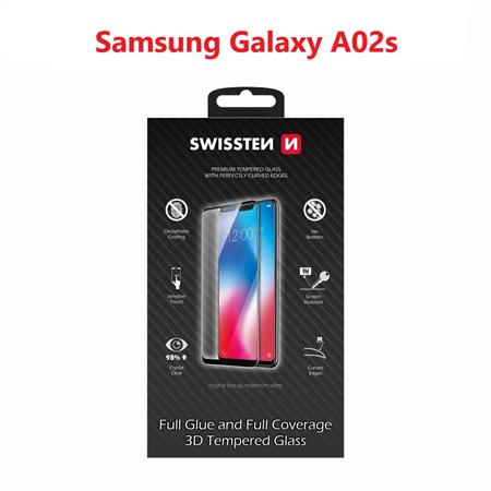 Swissten sklo Ultra durable 3D full glue glass Samsung Galaxy A02s černé