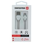 Swissten USB/Lightning 0.2m, stříbrný
