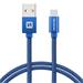 Swissten USB/USB-C 2m, modrý, textilní