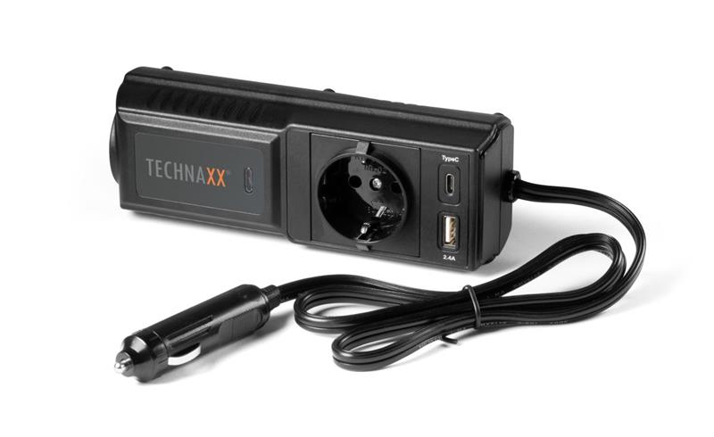 Technaxx měnič napětí 200W, DC 12V na 1xUSB-C, 1xUSB-A a 1x230V (TE21)