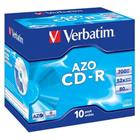 Verbatim CD-R 700MB 52x, 10ks - média, Crystal, AZO, jewel 43327