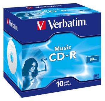 Verbatim CD-R 700MB 80min, 10ks - média, music, jewel 43365