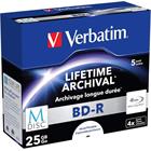 Verbatim M-Disc BD-R 4x 25GB Inkjet Printable 5 pack Jewel Case