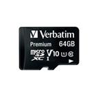 Verbatim MicroSDXC karta 64GB Premium, U1 + adaptér 44084