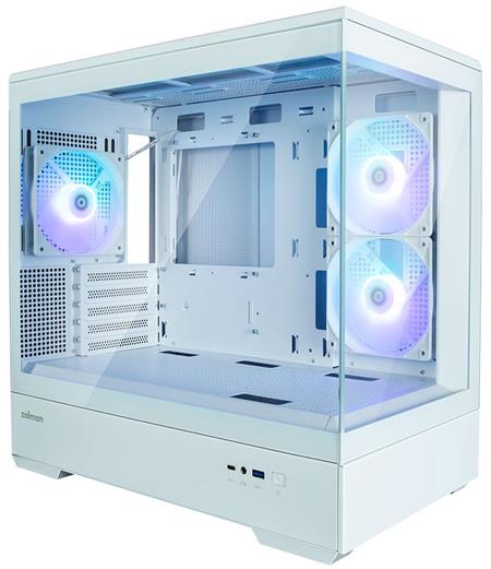 Zalman skříň P30 White miniT 3x120mm fan ARGB USB 3.0 USB-C temperované sklo bílý